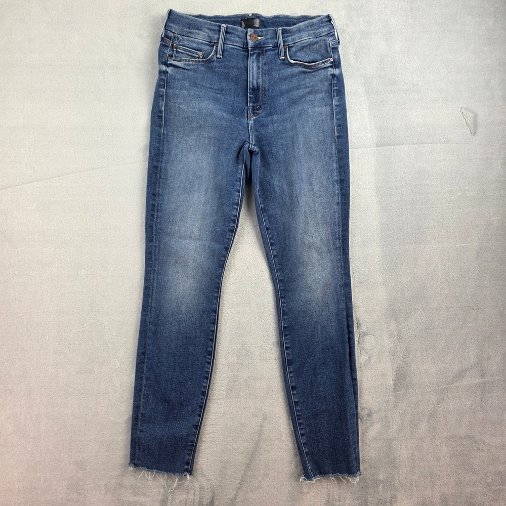 MOTHER The Looker Ankle Fray Skinny Jeans Blue 1431-686 Size 27